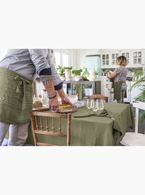 Mantel rectangular + 6 servilletas de mesa – doble gasa de algodón gaïa - Kiabi Mantel rectangular + 6 servilletas de mesa – doble gasa de algodón gaïa - Kiabi