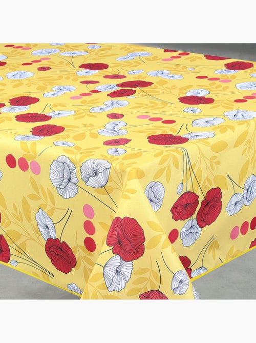 Mantel rectangular antimanchas con estampado de amapolas - Kiabi Mantel rectangular antimanchas con estampado de amapolas - Kiabi