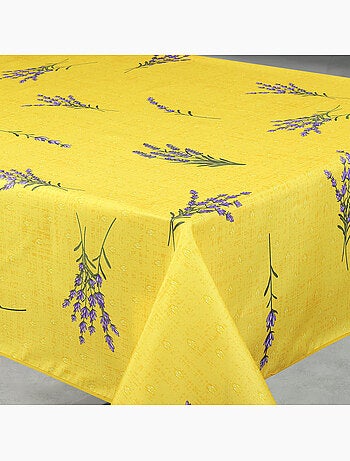 Mantel rectangular antimanchas con estampado de lavanda