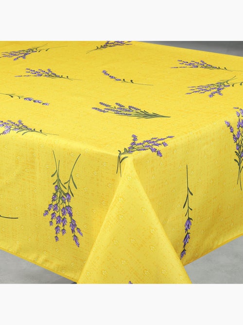 Mantel rectangular antimanchas con estampado de lavanda - Kiabi Mantel rectangular antimanchas con estampado de lavanda - Kiabi