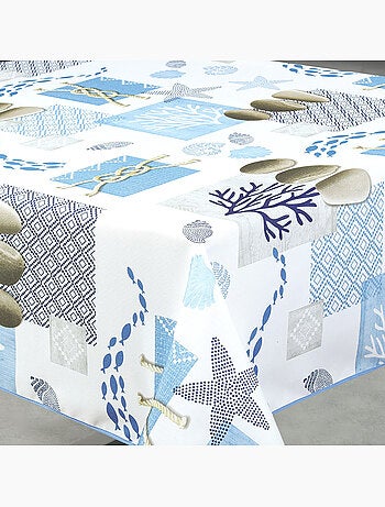 Mantel rectangular antimanchas con estampado estilo marinero