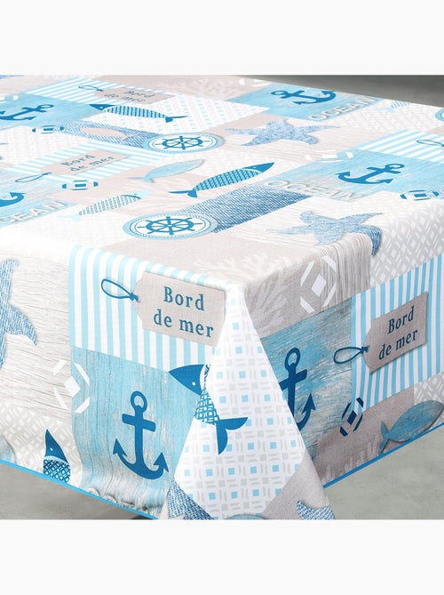 Mantel rectangular antimanchas con estampado marinero - Kiabi Mantel rectangular antimanchas con estampado marinero - Kiabi
