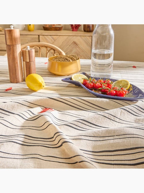 Mantel rectangular de algodón con bordados marineros - Kiabi