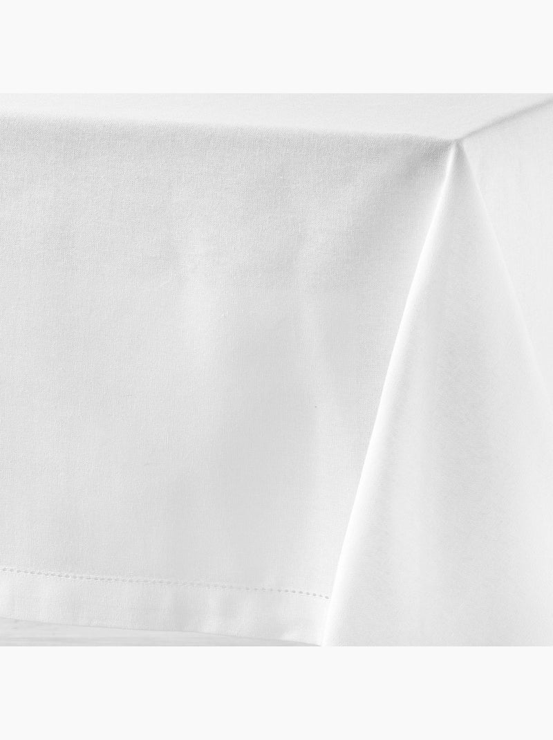 Mantel rectangular de algodón liso Blanco - Kiabi