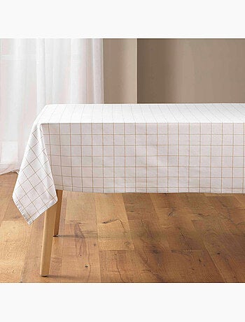 Mantel rectangular de cuadros de polialgodón