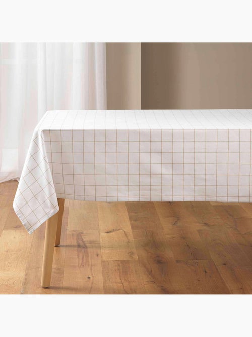 Mantel rectangular de cuadros de polialgodón - Kiabi