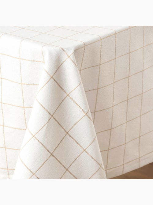 Mantel rectangular de cuadros de polialgodón - Kiabi