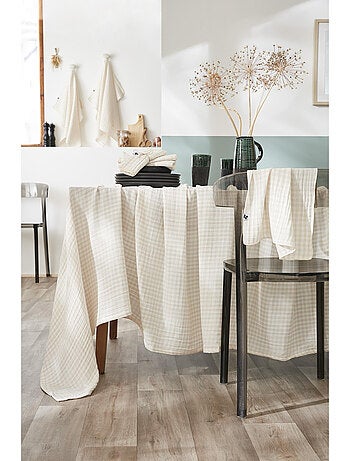 Mantel rectangular – doble gasa de algodón - cuadros vichy - vickie