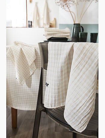 Mantel rectangular – doble gasa de algodón - cuadros vichy - vickie