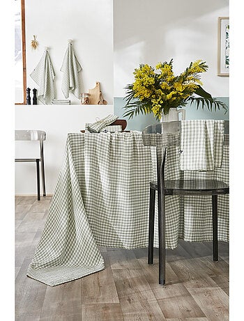 Mantel rectangular – doble gasa de algodón - cuadros vichy - vickie