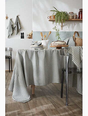 Mantel rectangular – doble gasa de algodón - cuadros vichy - vickie