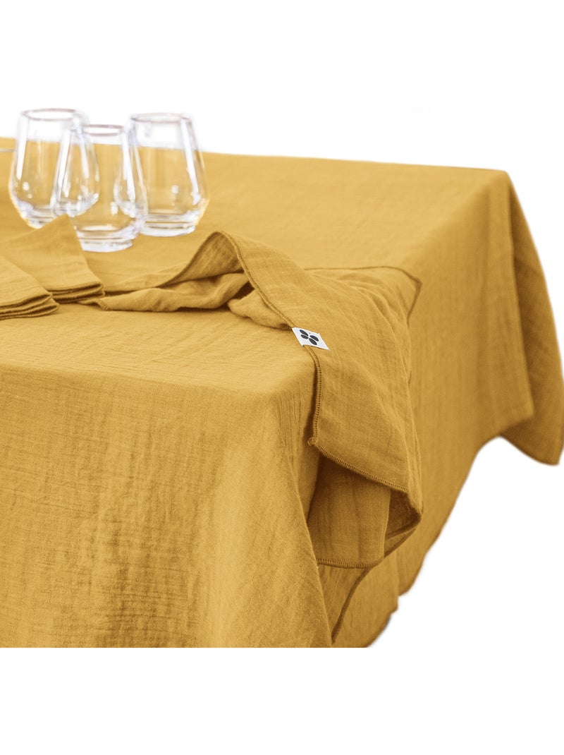 Mantel rectangular – doble gasa de algodón – gaïa Azafrán - Kiabi