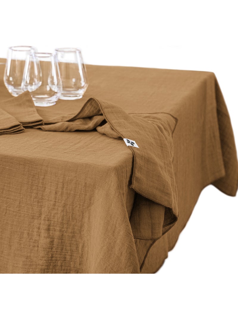 Mantel rectangular – doble gasa de algodón – gaïa Camel - Kiabi