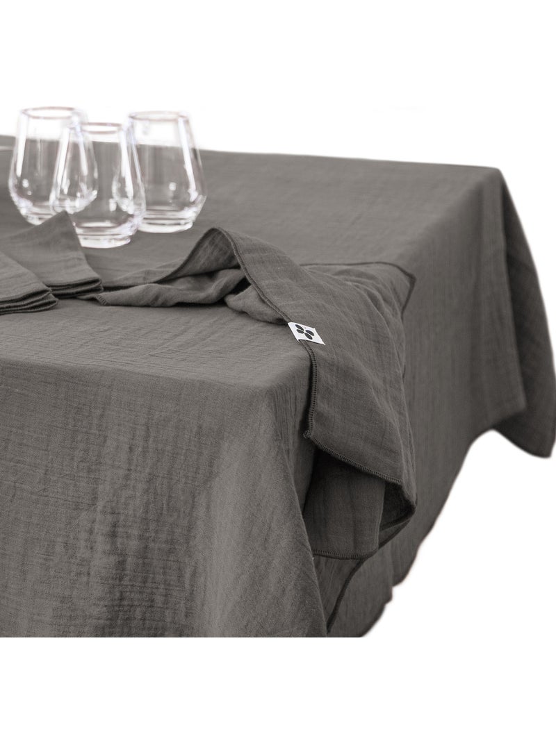Mantel rectangular – doble gasa de algodón – gaïa Gris granito - Kiabi