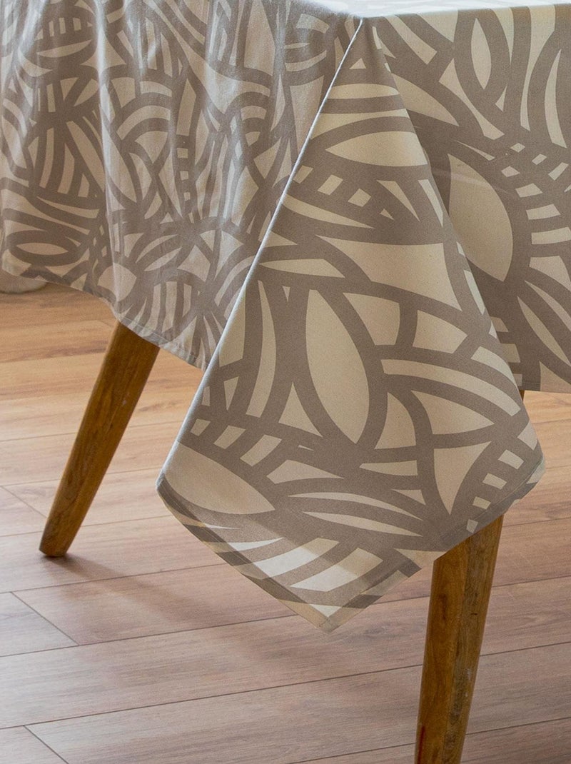 Mantel rectangular impreso gráfico Beige - Kiabi
