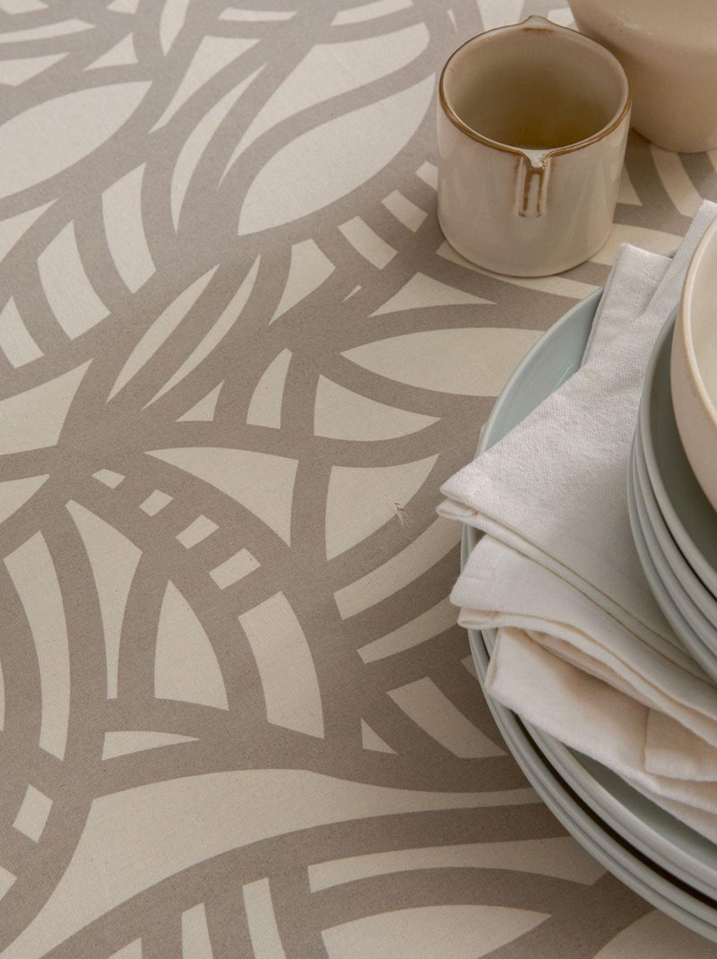 Mantel rectangular impreso gráfico Beige - Kiabi