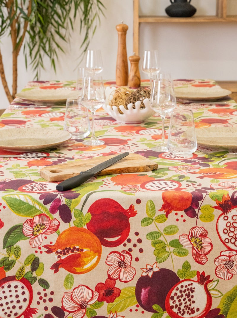Mantel rectangular plastificado con estampado de frutas Rojo carmín - Kiabi