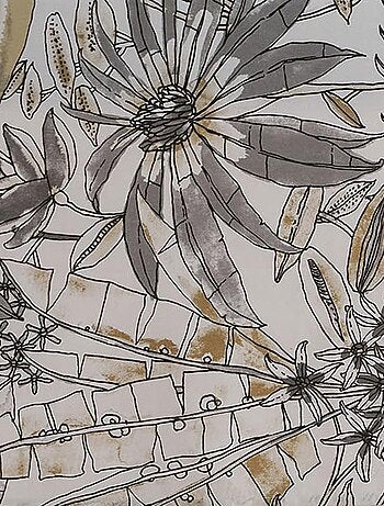 Mantel rectangular plastificado con estampado floral