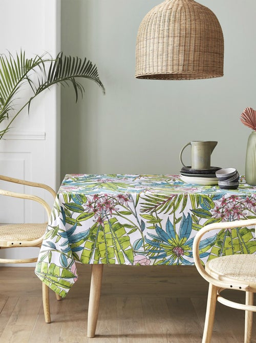 Mantel rectangular plastificado con estampado floral - Kiabi