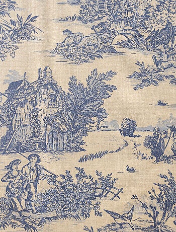 Mantel rectangular plastificado con estampado Toile de Jouy