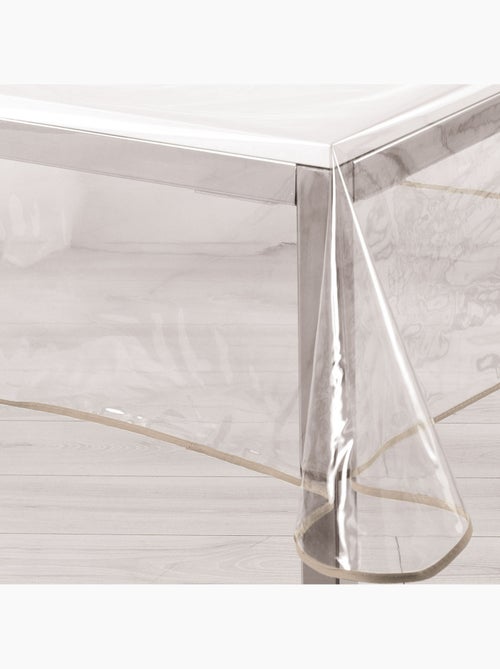 Mantel rectangular transparente con dobladillo de color - Kiabi