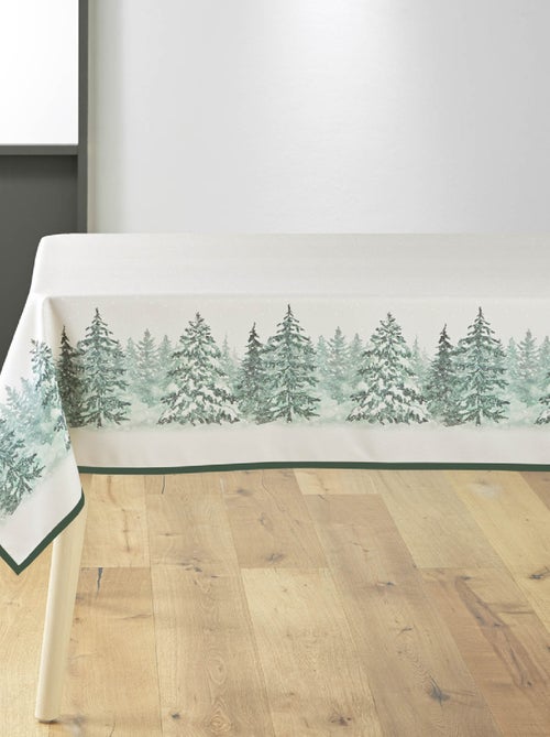 Mantel Rectángulo Antipliegues Navidad Impresión de Árboles Antimanchas - Kiabi