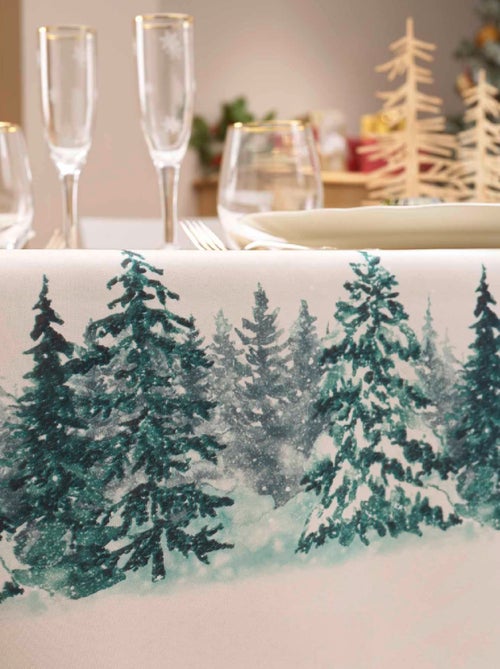Mantel Rectángulo Antipliegues Navidad Impresión de Árboles Antimanchas - Kiabi