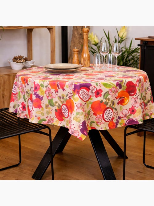 Mantel redondo plastificado con estampado de frutas - Kiabi