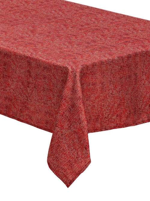 Mantel rojo y dorado de jacquard - Kiabi