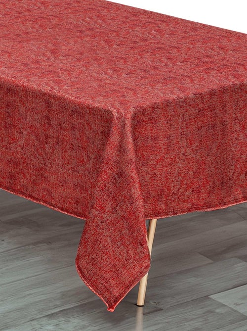 Mantel rojo y dorado de jacquard - Kiabi
