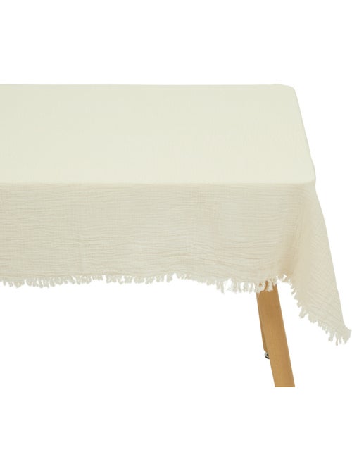 Mantel vela 150x250cm blanco cálido en gasa de algodón - Kiabi