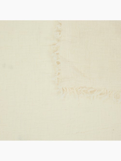 Mantel vela 150x250cm blanco cálido en gasa de algodón - Kiabi