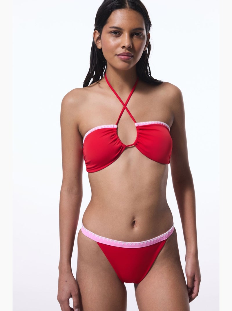 Marbella braguita de bikini de tiro muy bajo penti Rojo/Rosa - Kiabi