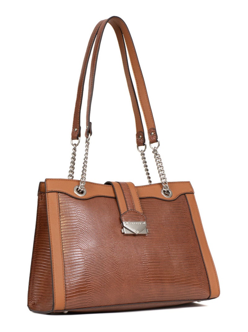 MARIA - Bolso de hombro con 2 asas Cognac - Kiabi