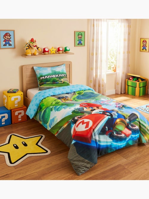 Mario Kart, juego de sabanas infantil estampado reversible Karting, funda nórdica 140x200 cm - Kiabi Mario Kart, juego de sabanas infantil estampado reversible Karting, funda nórdica 140x200 cm - Kiabi