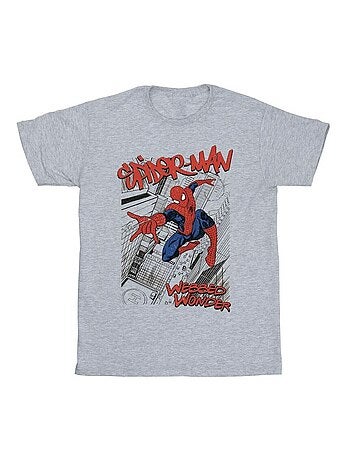 Marvel - Camiseta de Spiderman Ciudad para Hombre