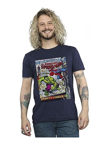 Marvel - Camiseta de Spiderman Cubierta para Hombre