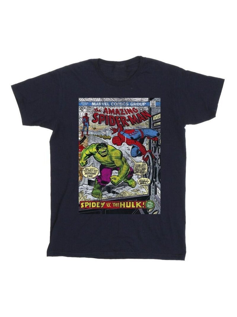 Marvel - Camiseta de Spiderman Cubierta para Hombre Azul marino - Kiabi