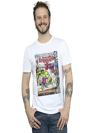 Marvel - Camiseta de Spiderman Cubierta para Hombre
