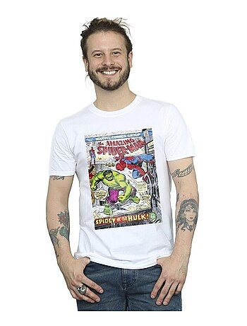 Marvel - Camiseta de Spiderman Cubierta para Hombre