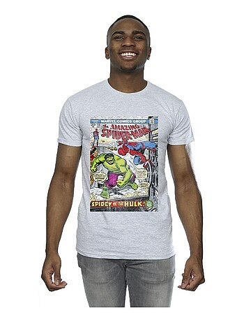 Marvel - Camiseta de Spiderman Cubierta para Hombre