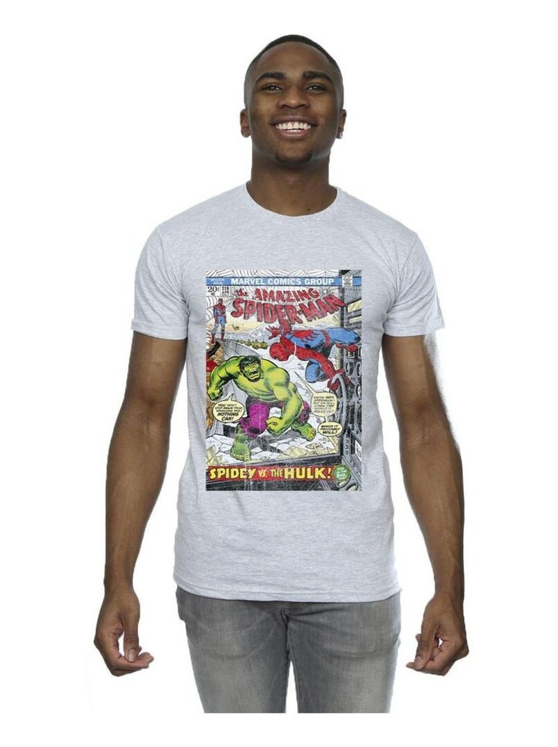 Marvel - Camiseta de Spiderman Cubierta para Hombre Gris jaspeado - Kiabi