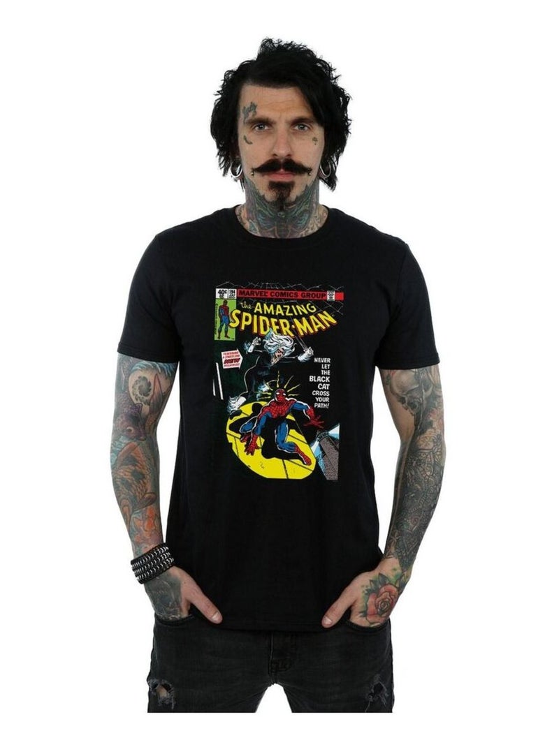 Marvel - Camiseta de Spiderman Cubierta para Hombre Negro - Kiabi