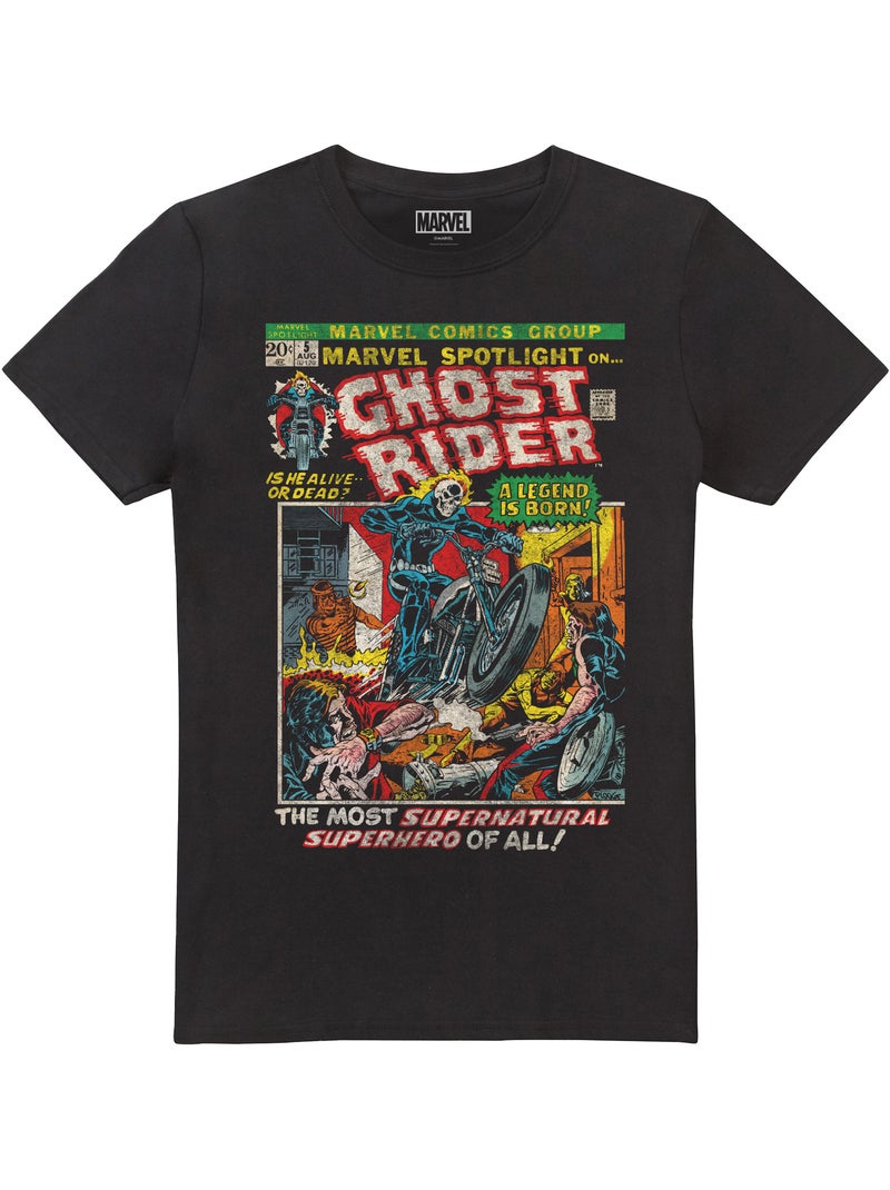 Marvel - Camiseta Ghost Rider Is Born para Hombre Negro - Kiabi