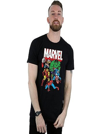 Marvel - Camiseta Hero Group de Algodón para Hombre
