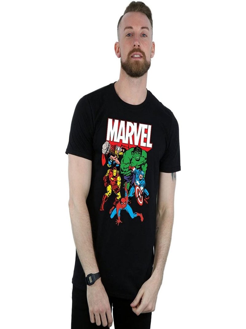 Marvel - Camiseta Hero Group de Algodón para Hombre Negro - Kiabi