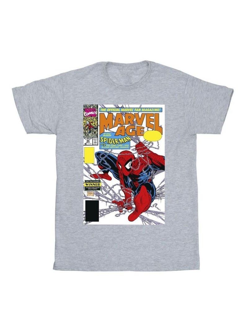Marvel - Camiseta Marvel Age de Spiderman Portada de Cómic para Hombre Gris jaspeado - Kiabi