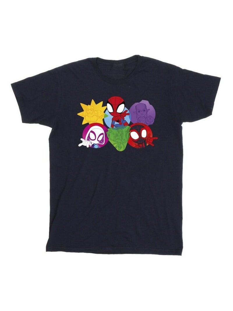 Marvel - Camiseta Spidey And His Amazing Friends Caras para Hombre Azul marino - Kiabi