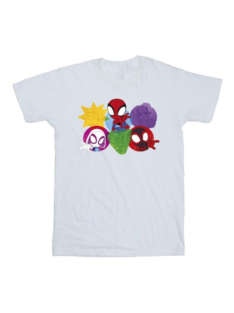 Marvel - Camiseta Spidey And His Amazing Friends Caras para Hombre Blanco - Kiabi