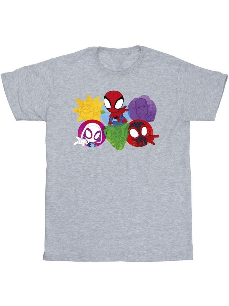 Marvel - Camiseta Spidey And His Amazing Friends Caras para Hombre Gris jaspeado - Kiabi